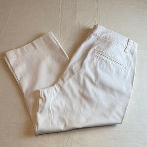 Lauren Ralph Lauren Women's White Textured Fabric Cropped Pants Size 8